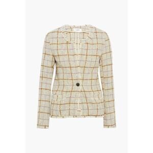 Isabel Marant �toile 'Lyra' Tan Checked Wool Blend Boucl� Tweed Jacket Size XS